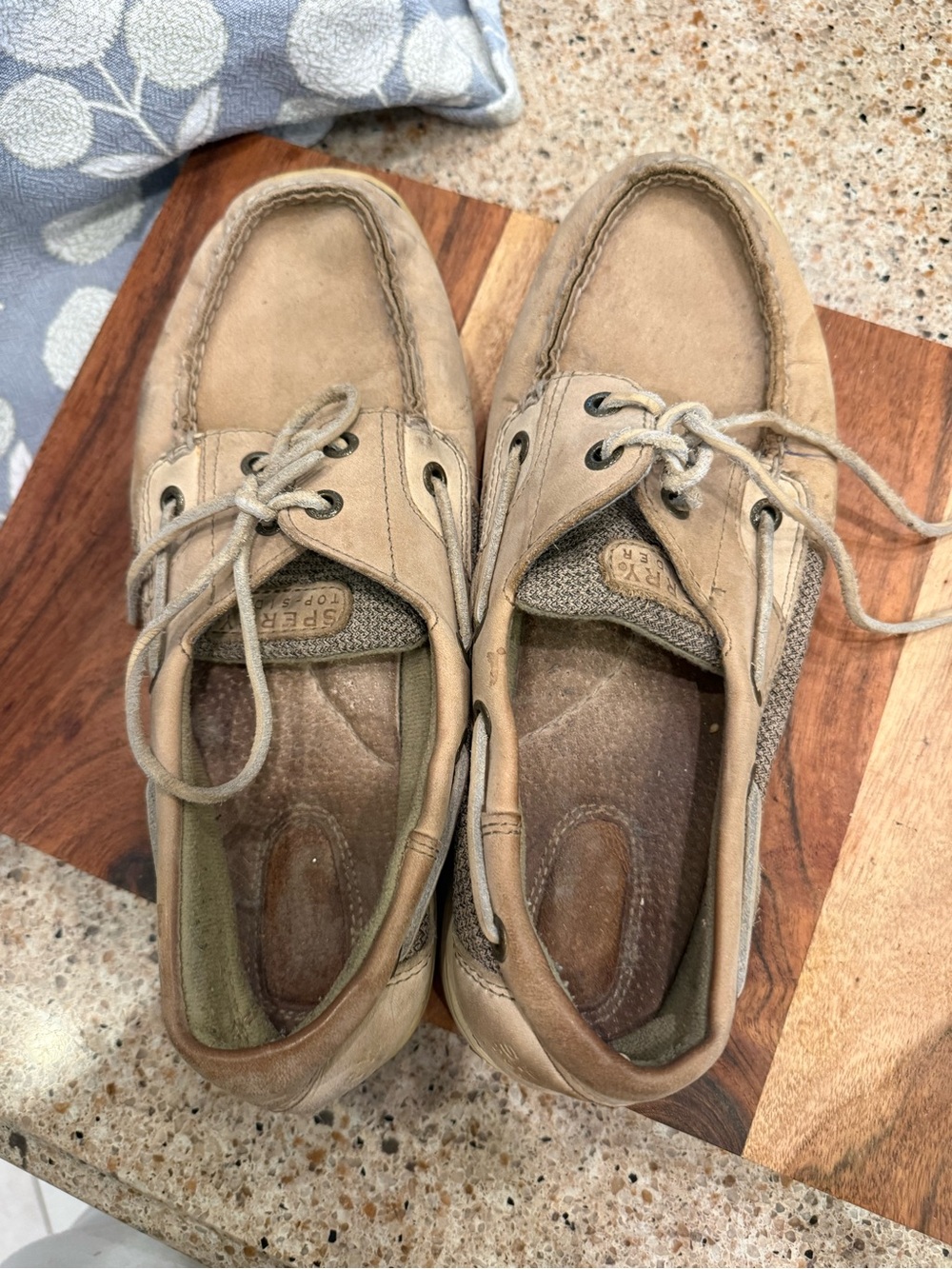 Sperry Beige/Tan Suede Boat Shoes